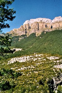 In der Ordesa-Schlucht: die gewaltigen W&auml;nde aus Dolomit